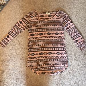 Pink tribal print thin fabric summer wear